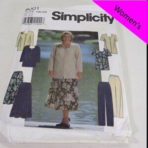 Simplicity 8001 clothing pattern shirt, pants, skirt 18w-24w UNCUT